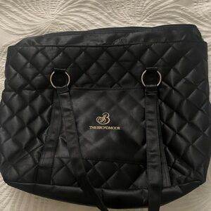 Broadmoor shopping bag tote travel black with gold lettering clean used